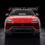 Installed pre-preg carbon fibre front bumper canards on Lamborghini Urus – ASM Performance aerodynamic upgrade