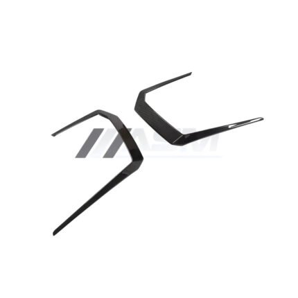 Side angle view of Lamborghini Urus pre-preg carbon fibre front bumper canards – ASM Sports Tech premium aero styling