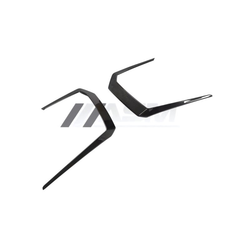 Side angle view of Lamborghini Urus pre-preg carbon fibre front bumper canards – ASM Sports Tech premium aero styling