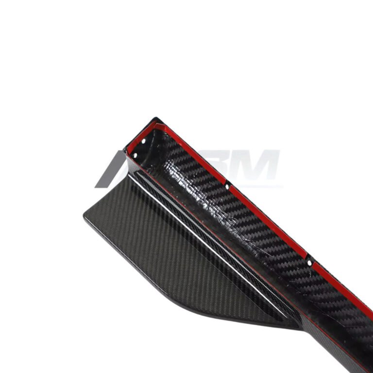 Side angle view of McLaren 570GT with pre-preg carbon fibre side skirts – ASM Sports Tech aero upgrade