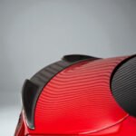 Close-up of Alfa Romeo Giulia 2016+ pre-preg carbon fibre rear spoiler