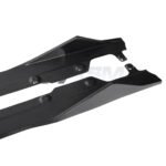 Close-up of BMW G42 2 Series carbon fibre side skirts gloss-finish rocker extensions for aerodynamic upgrade