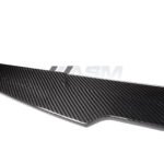 Side angle view of BMW M3 F80 with PS Style carbon fibre rear spoiler