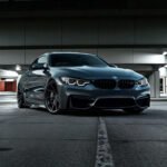 Installed PSM Style carbon fibre side skirts on BMW M4 F82 gloss-finish rocker extensions