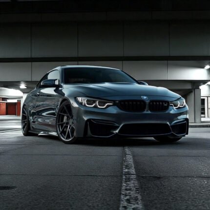 Installed PSM Style carbon fibre side skirts on BMW M4 F82 gloss-finish rocker extensions