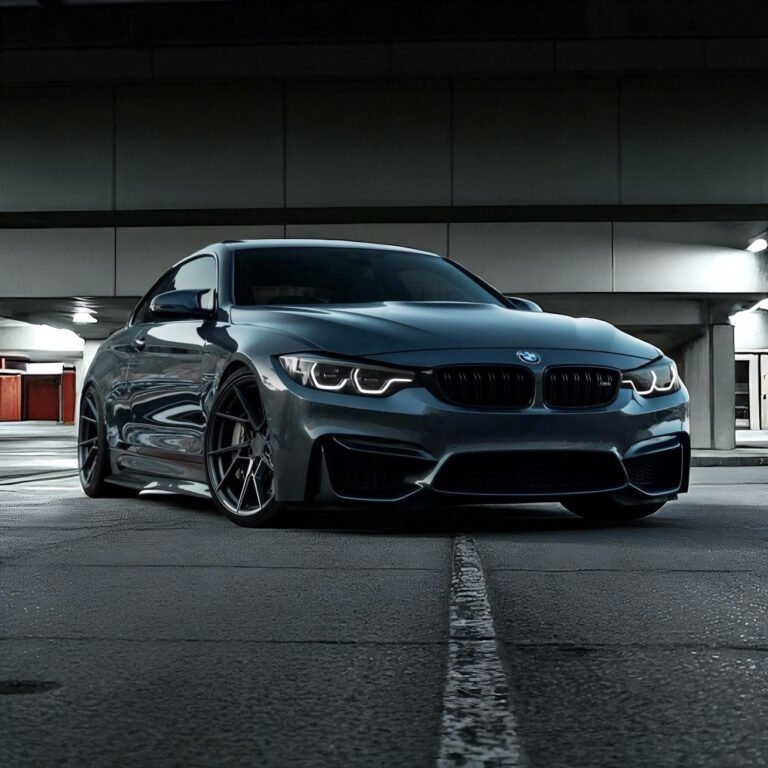 Installed PSM Style carbon fibre side skirts on BMW M4 F82 gloss-finish rocker extensions