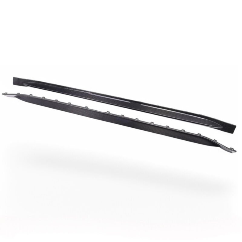 OEM Style dry carbon fibre side skirt replacements for BMW M3 G80/G81 gloss-finish rocker extensions with OEM fitment
