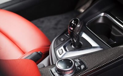 Installed Carbon Fibre Shift Knob Replacement On Bmw M2 F87 Gloss-Finish Gear Selector Upgrade