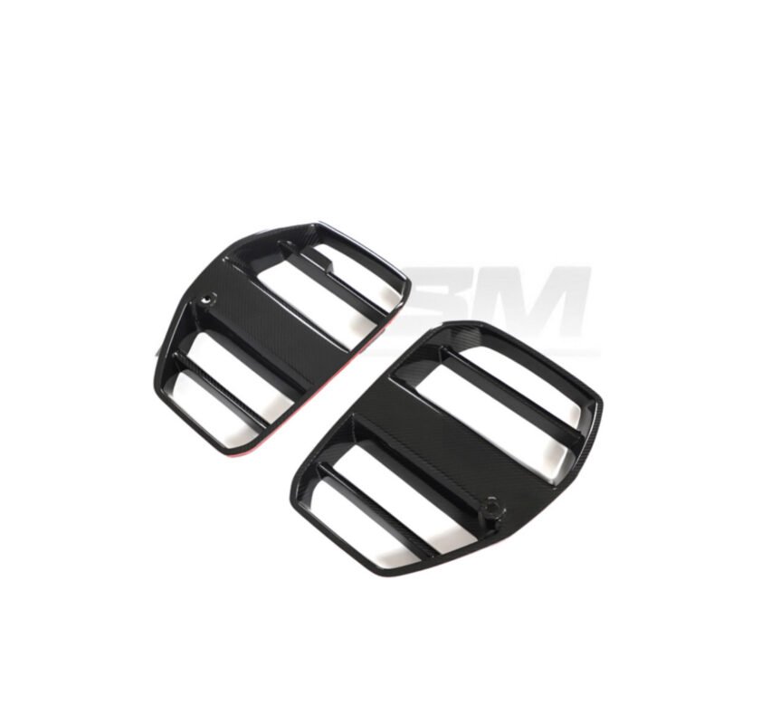 Carbon fibre GT Style front grille for BMW M3 G80/G81 without ACC OEM-fit gloss-finish double kidney grille upgrade