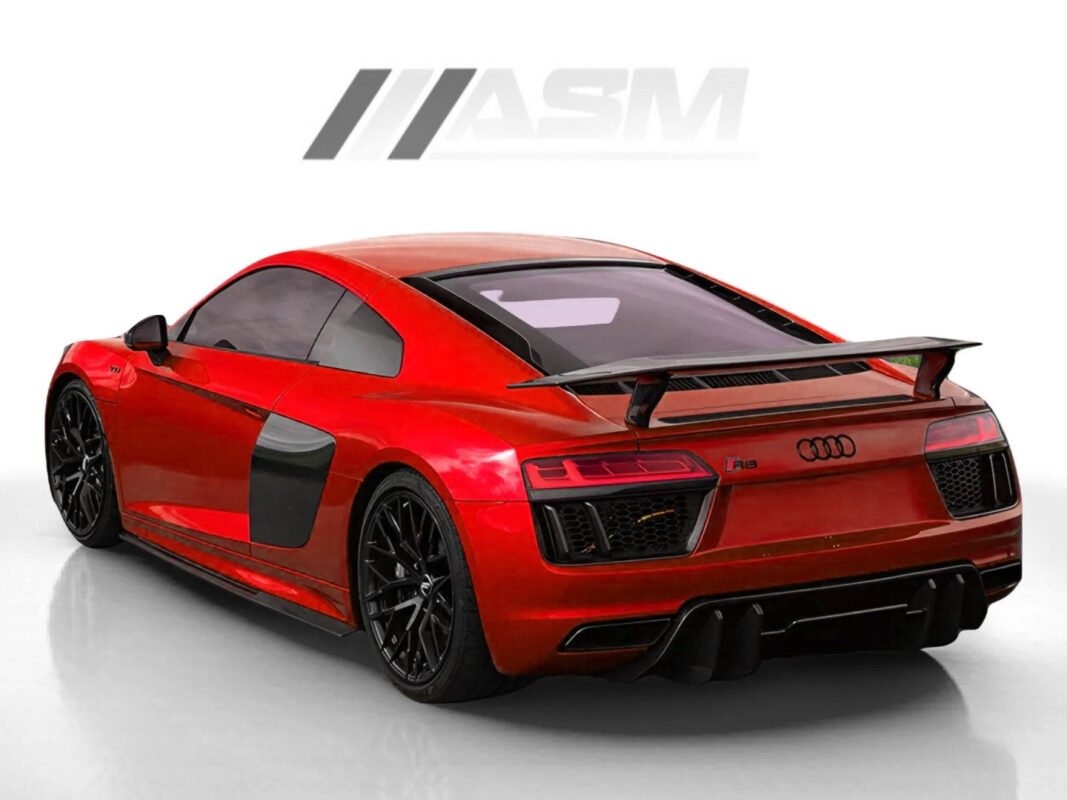 AUDI R8 V10 GEN 2 DRY CARBON FIBRE REAR WING SPOILER V STYLE