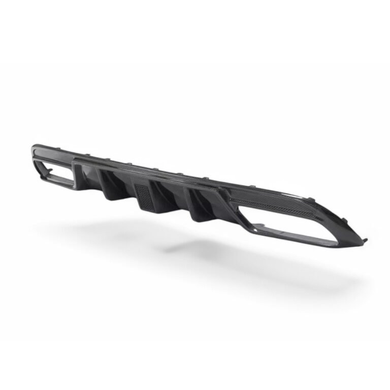 Carbon fibre rear diffuser with integrated LED for Mercedes W205 C63/C63S Saloon gloss-finish OEM fitment upgrade