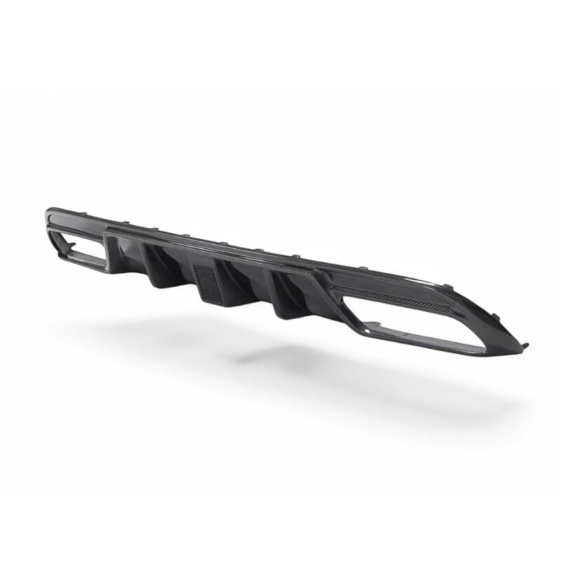 Carbon fibre rear diffuser with integrated LED for Mercedes W205 C63/C63S Saloon gloss-finish OEM fitment upgrade