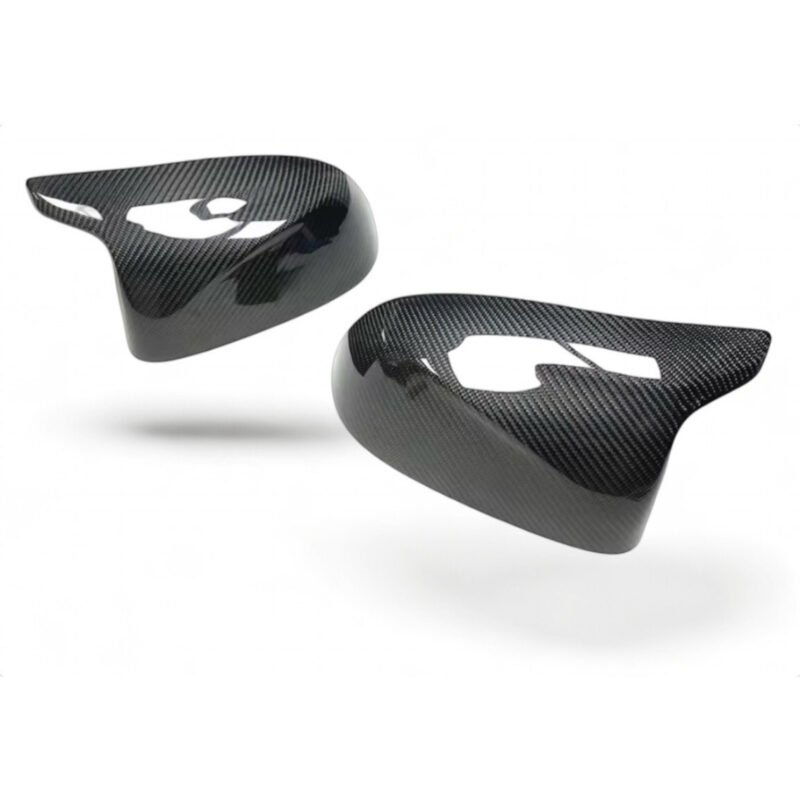 Carbon fibre mirror replacements for BMW X5M F95 and X6M F96 OEM-fit lightweight gloss-finish aerodynamic mirror caps