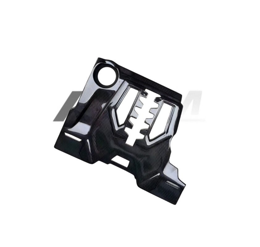 Carbon fibre replacement engine cover for BMW M5 F90 and F90N OEM-fit gloss-finish lightweight engine bay upgrade