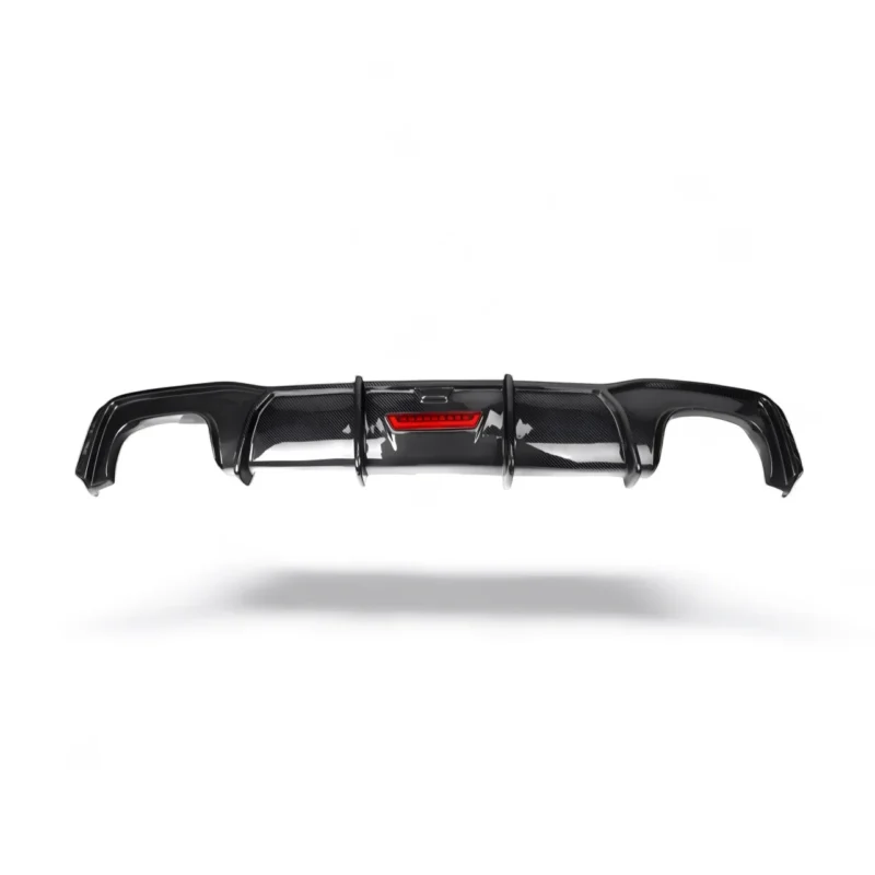 Carbon fibre rear diffuser with LED for Audi A7 C8 and S7 C8 lightweight gloss-finish OEM-fit aerodynamic rear bumper diffuser upgrade