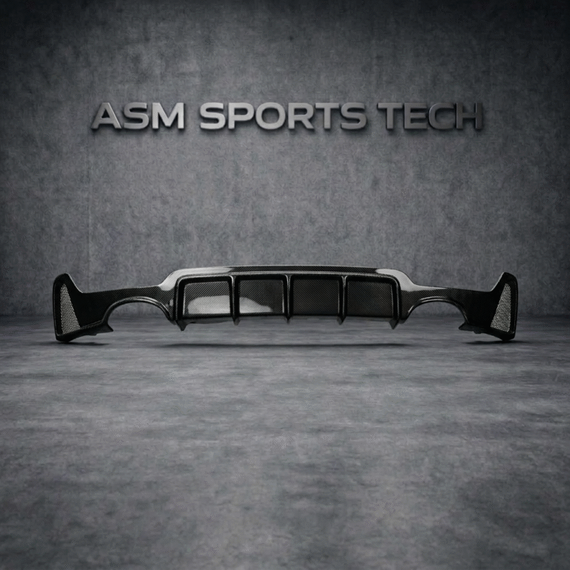 MP Style carbon fibre rear diffuser for BMW F32 F33 and F36 4 Series OEM-fit gloss-finish quad exhaust aerodynamic rear diffuser upgrade
