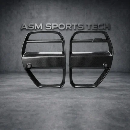 GT Style carbon fibre front grille with ACC for BMW M3 G80 and G81 OEM-fit gloss-finish lightweight carbon front grille upgrade