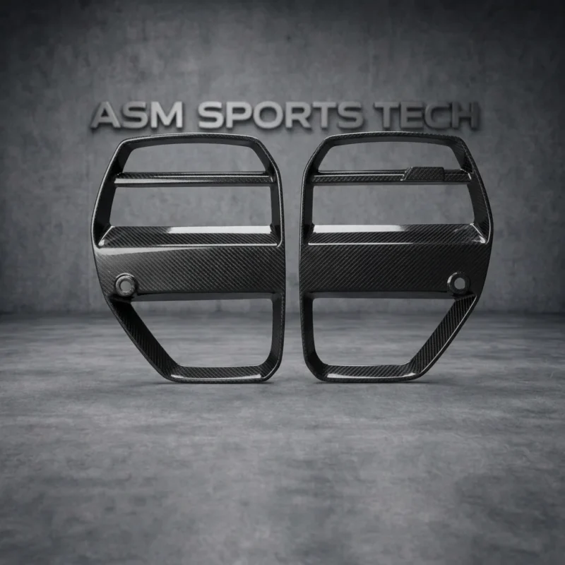 GT Style carbon fibre front grille with ACC for BMW M3 G80 and G81 OEM-fit gloss-finish lightweight carbon front grille upgrade