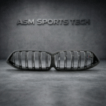 product view of a carbon fibre kidney grille compatible with a bmw m8-F91-F92-F93