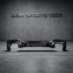 BMW X3 G01 M-Sport carbon fibre rear diffuser full rear view of lower valance in gloss dry carbon finish