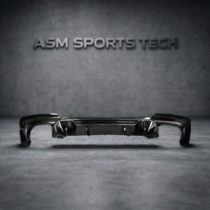 BMW X3 G01 M-Sport carbon fibre rear diffuser full rear view of lower valance in gloss dry carbon finish