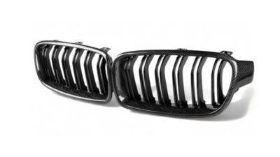 Bmw F30 / F31 3 Series Carbon Fibre Front Double Slat Kidney Grilles