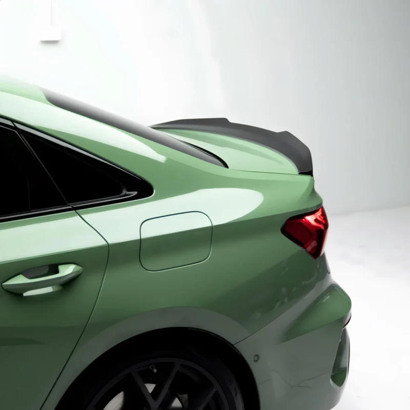 Audi RS3 8Y Saloon carbon fibre spoiler PS style – side angle mounted view