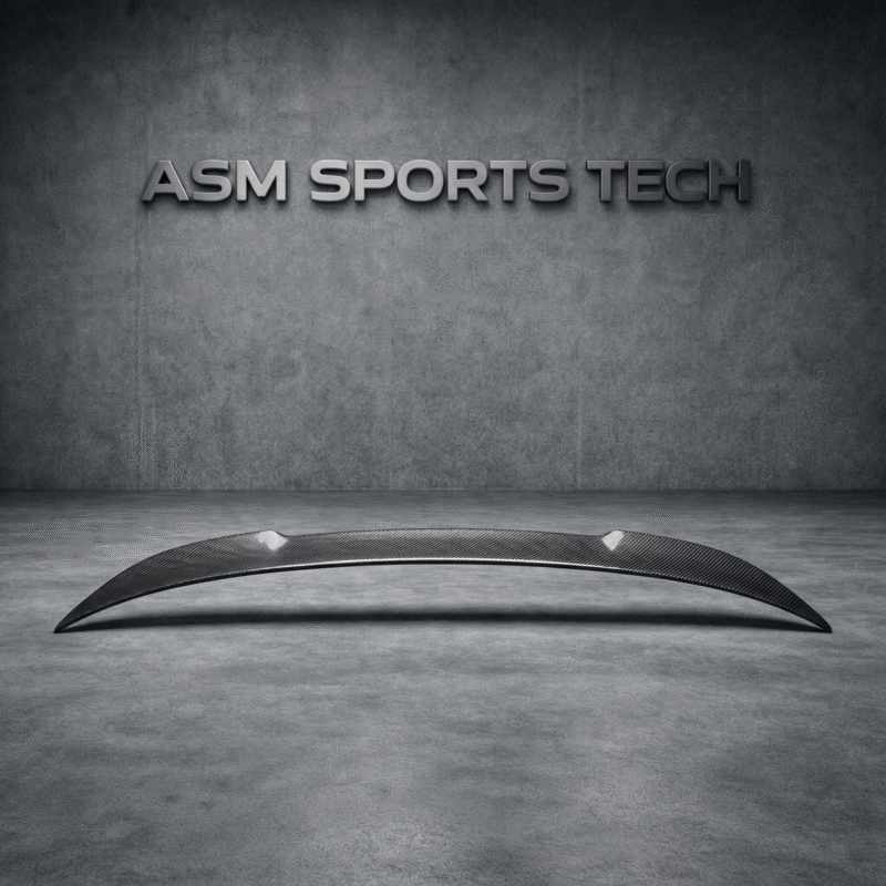 BMW M3 g80 and g20 carbon fibre spoiler – top flat layout of cs style rear trunk lip