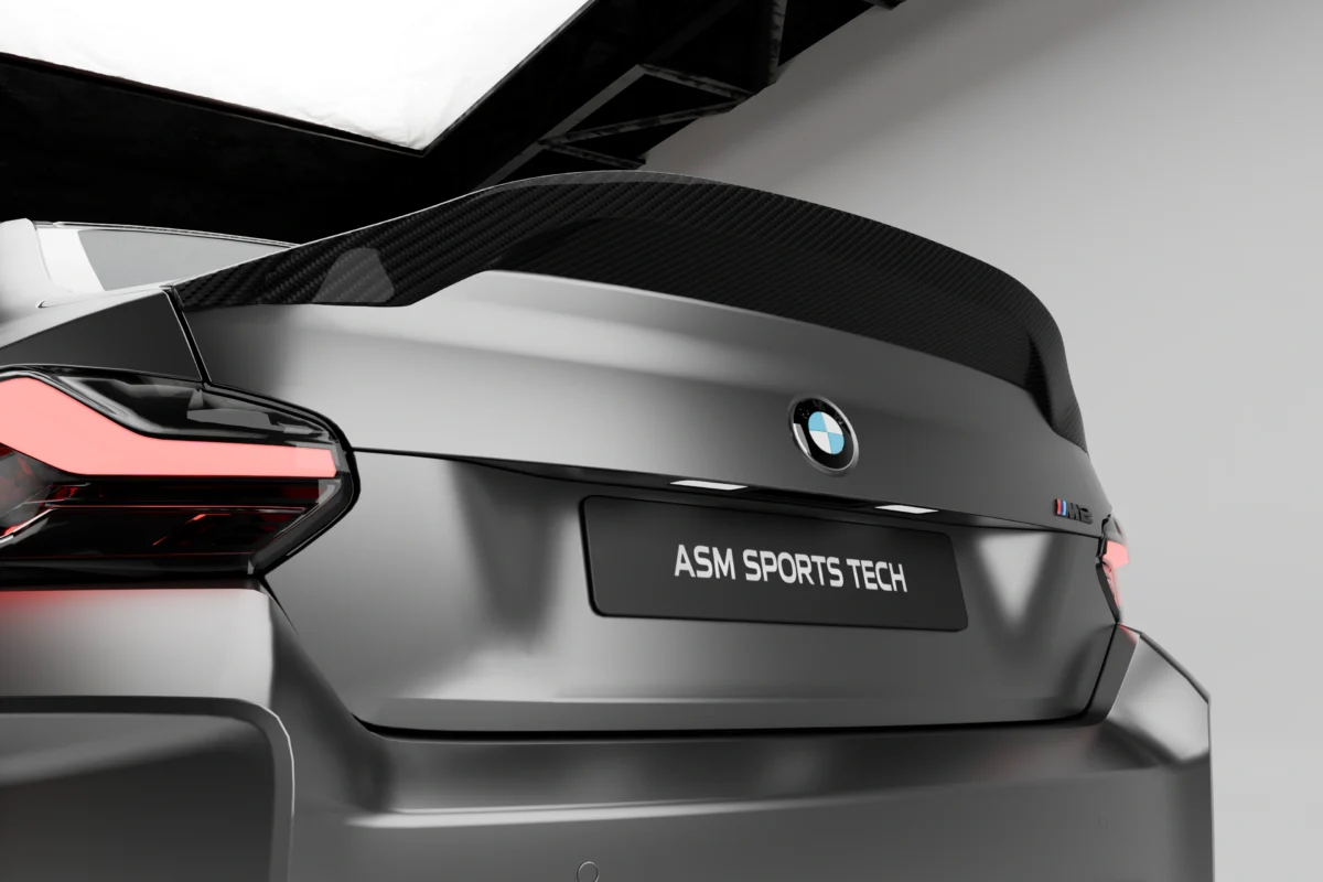 asm sports tech carbon fibre made of dry carbon fibre fitted on bmw g87 m2