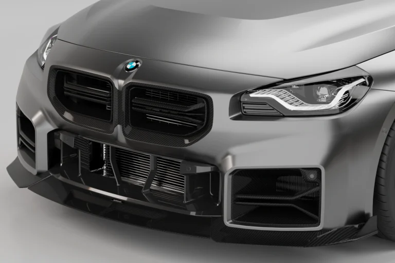 front profile of the BMW G87 M2 showing ASM carbon fibre grille