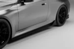 close-up of a bmw g87 m2 fitted with dry carbon fibre side skirts