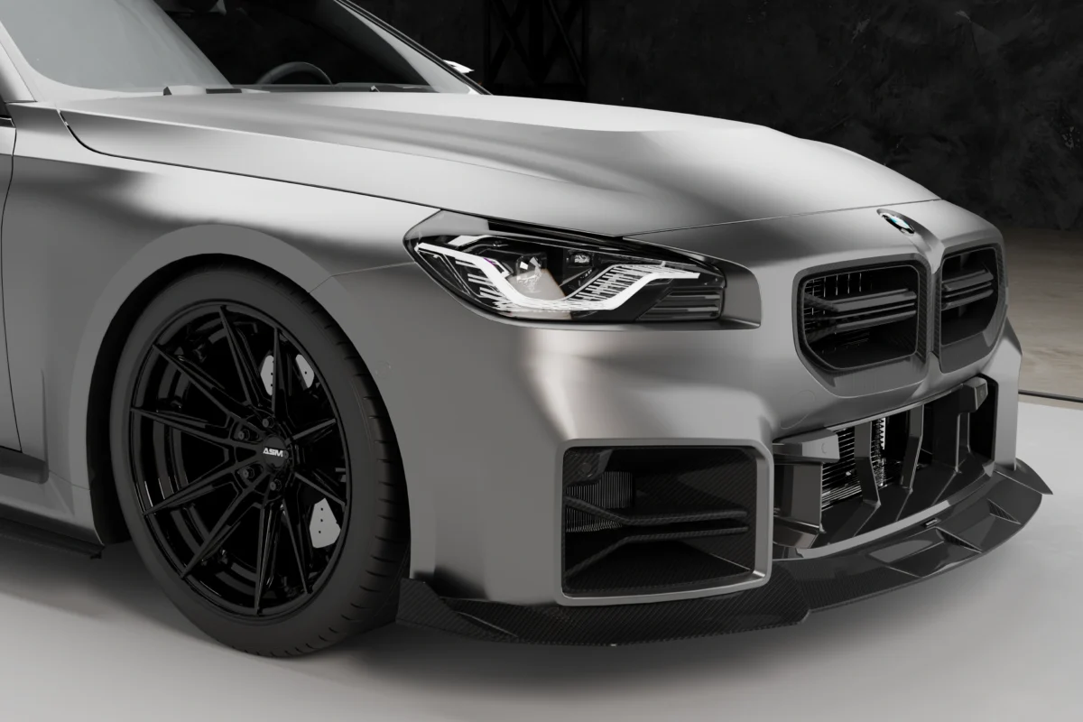 asm sports tech dry carbon fibre front splitter side view