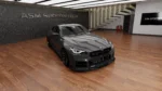 BMW G87 M2 full dry carbon fibre aero body kit by ASM Sports Tech showing complete front side and rear carbon styling