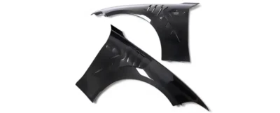 BMW F87 M2 / M2C carbon fibre wings – top-down layout of left and right pre-preg fenders