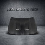 BMW G80 G81 M3 / G82 G83 M4 carbon fibre hood – rear top view showing aggressive vent design and dry carbon texture