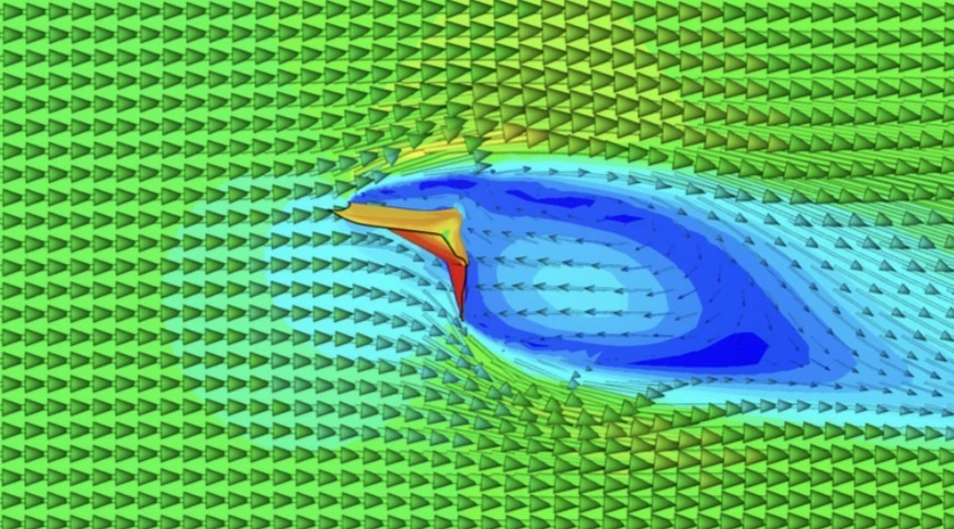 BMW G87 M2 CFD airflow without ASM Sports Tech rear spoiler showing turbulent rear wake and rear lift behaviour