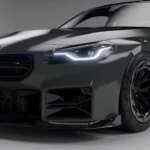 BMW G87 M2 carbon fibre intake ducts front angle view with ASM design bumper grille