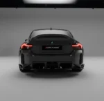 Full rear view of BMW G87 M2 with ASM carbon lower valance