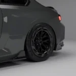 Rear wheel view highlighting carbon rocker extension fitment