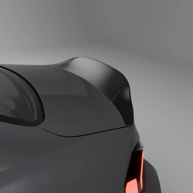 Top view close-up of high kick carbon spoiler for BMW M2