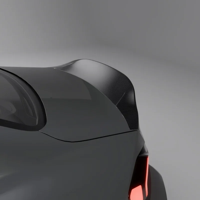 Top view close-up of high kick carbon spoiler for BMW M2