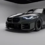 BMW G87 M2 Carbon Fibre Front Splitter – 3/4 view showcasing ASM Design aero lip