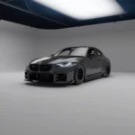BMW G87 M2 Dry Carbon Front Lip – studio shot of full vehicle with splitter installed
