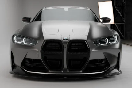 BMW G82 M4 dry carbon fibre front splitter shown as part of the ASM Sports Tech full aero body kit