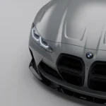 Top angle showcasing headlight and carbon front end on M4