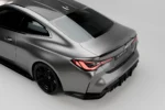 BMW M4 G82 and G22 carbon rear spoiler side profile showing OEM+ trunk lip integration