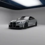 Full front-side view of BMW M4 G82/G83 with ASM carbon fibre grille installed