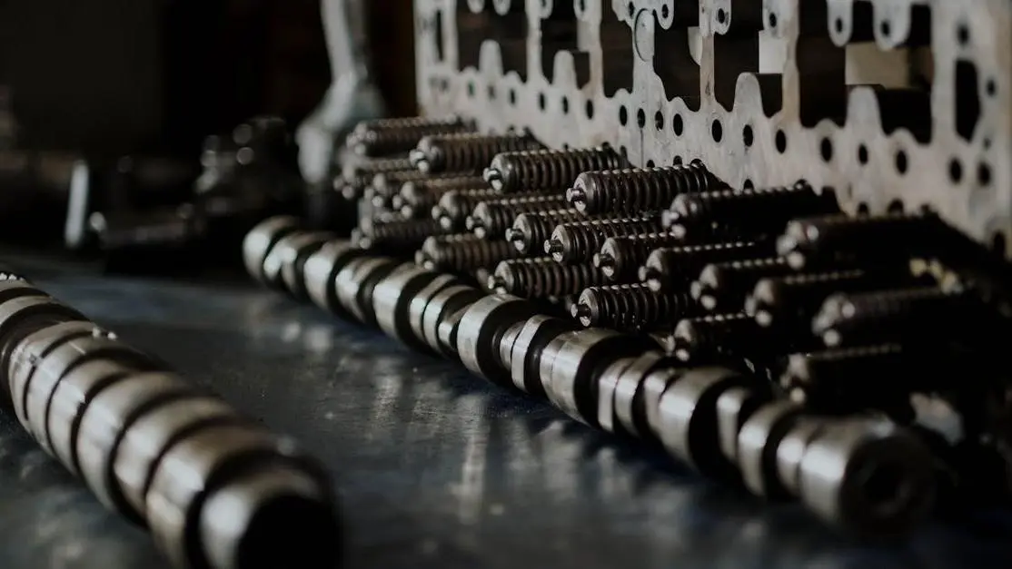 Close-up of lowering springs on a workbench for guide on how to install lowering springs.