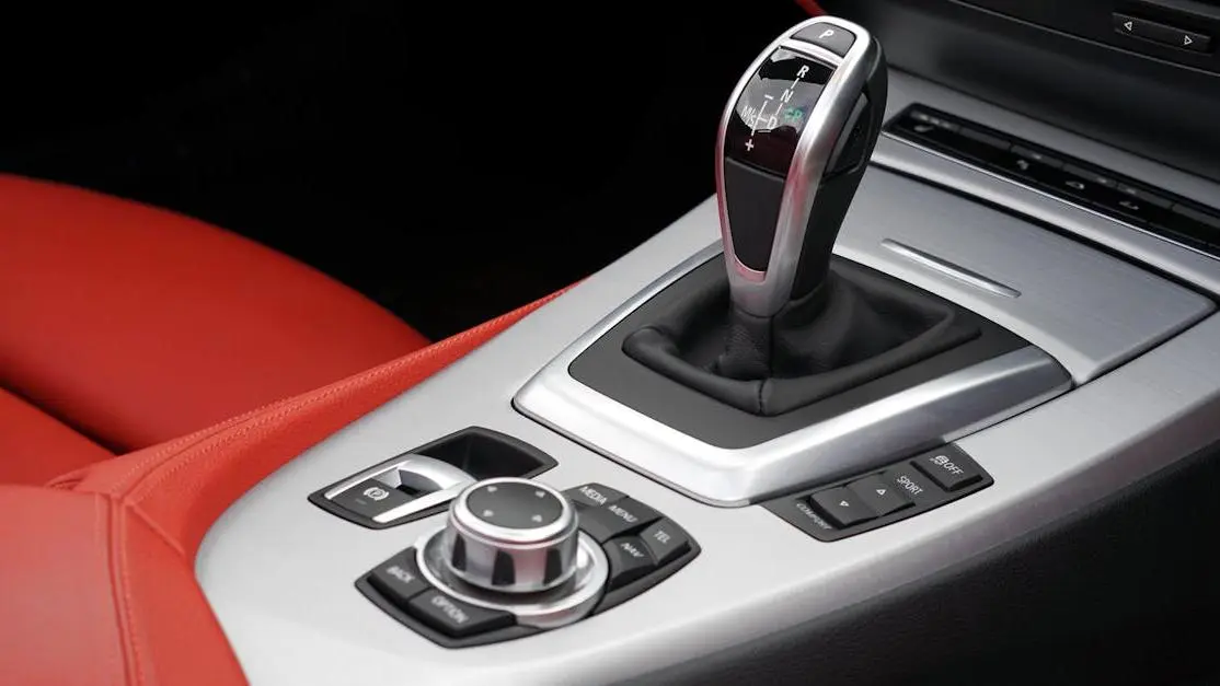 BMW Z4 interior highlighting the short throw shifter and control panel