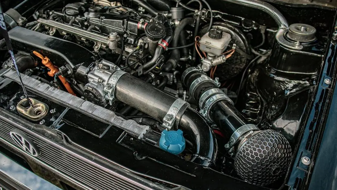 High-performance car engine highlighting components used in maf vs map tuning comparison